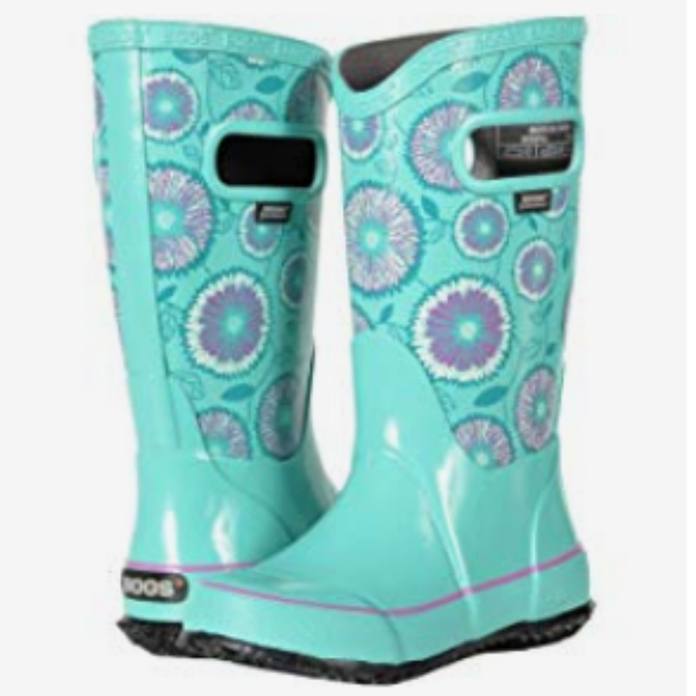 BOGS Turquoise Rain Boot Wildflowers (Size 1)
